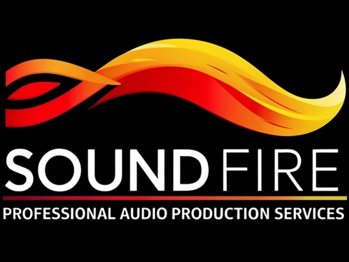 Sound Fire logo - flames forming a sound wave